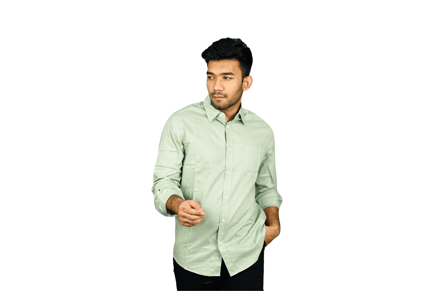 Stunner Mart's Faded Green Cotton Full Sleeve Shirt: Elevate Your Summer Style"