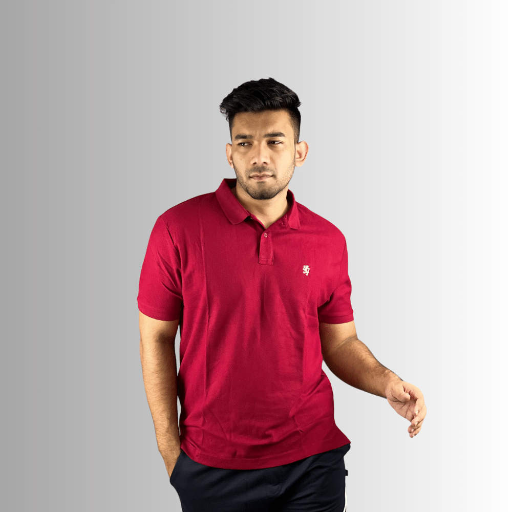 New Authentic Red Cotton Polo T-Shirt