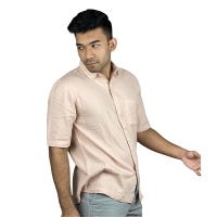 Peach Harmony Elegance: Premium Quality Half Sleeve Shirt for Social Scene Enchantments | Stunner Mart