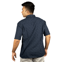 Navy Blue Elegance: Fitness Enthusiasts Niche Half Sleeve Shirt