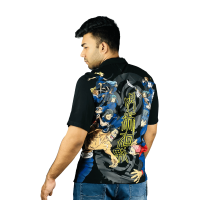 Stunner Mart Exclusive: Midnight Anime Affair - Black Anime Printed Half Sleeve Shirt"