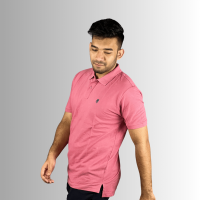 Pink Cotton Polo t shirt