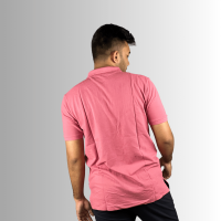 Pink Cotton Polo t shirt