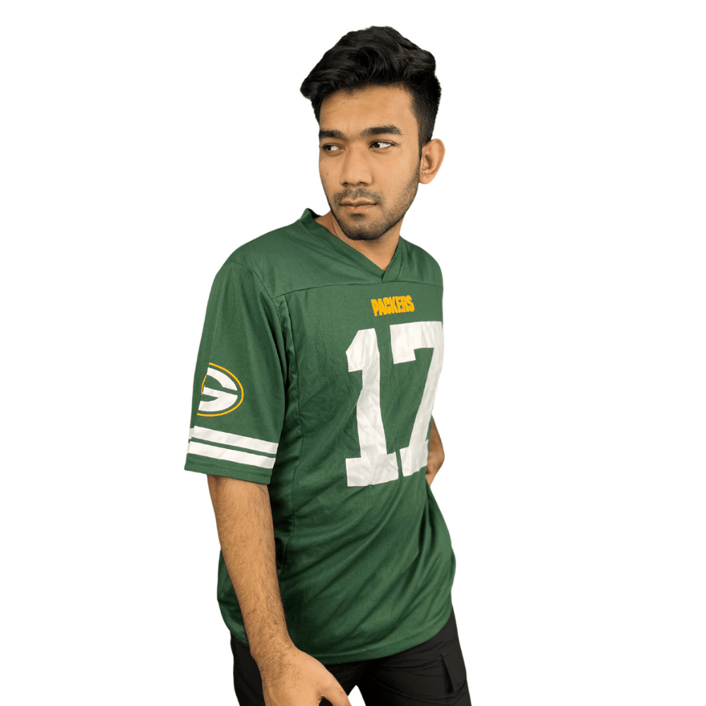 Green & White Drop Shoulder NFL Jersey: Summer Comfort Edition