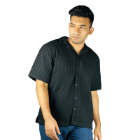 Black Hawaii White Cotton Dotted Shirt Exclusive On Stunner Mart