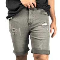 Stunner Mart Denim Shorts: Washed Grey - for Comfortable Contemporary Style